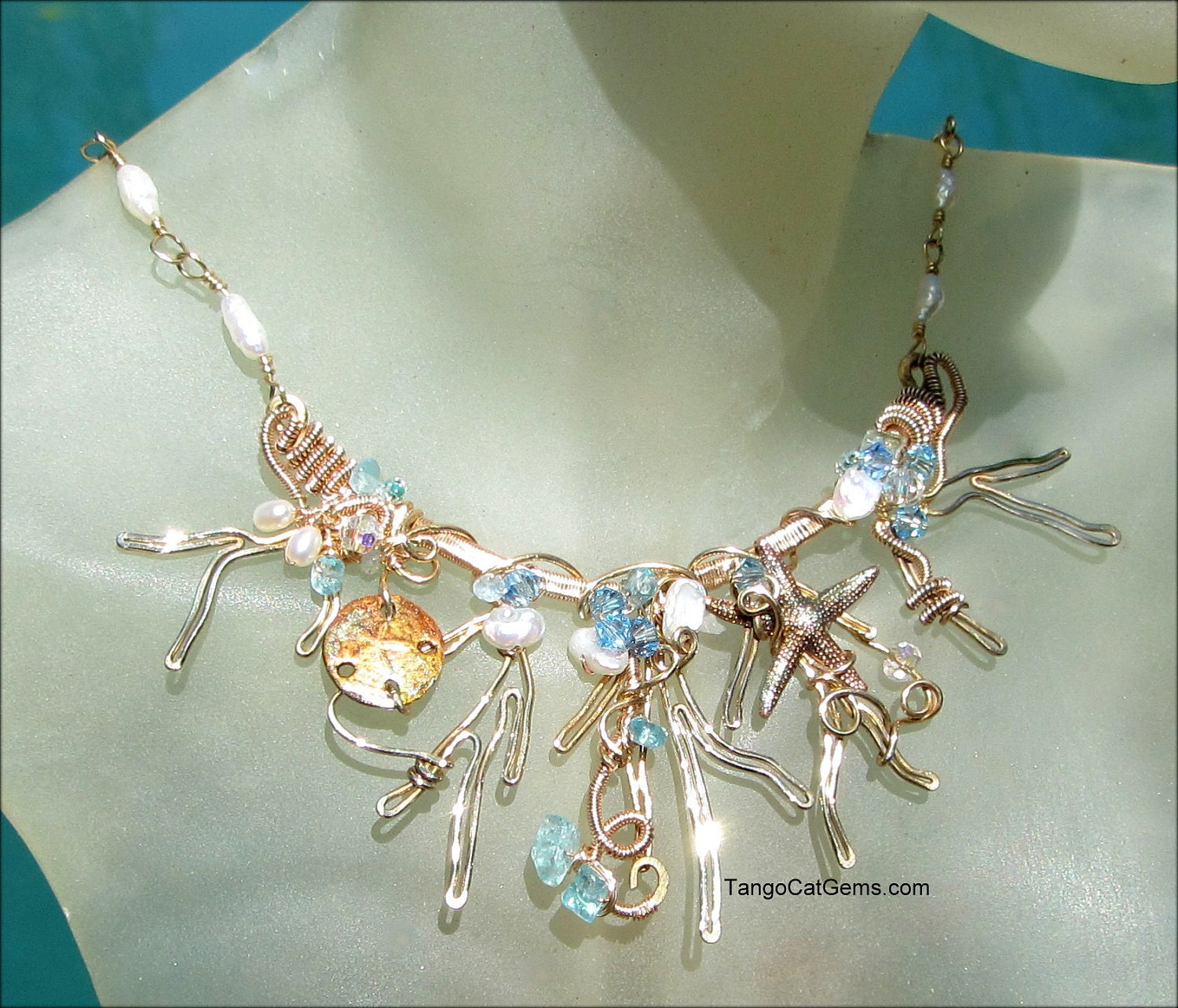 Golden Coral  Necklace
