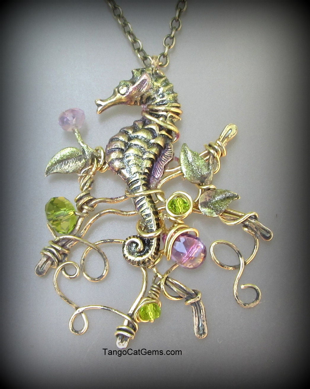 Seahorse Garden Amethyst Necklace
