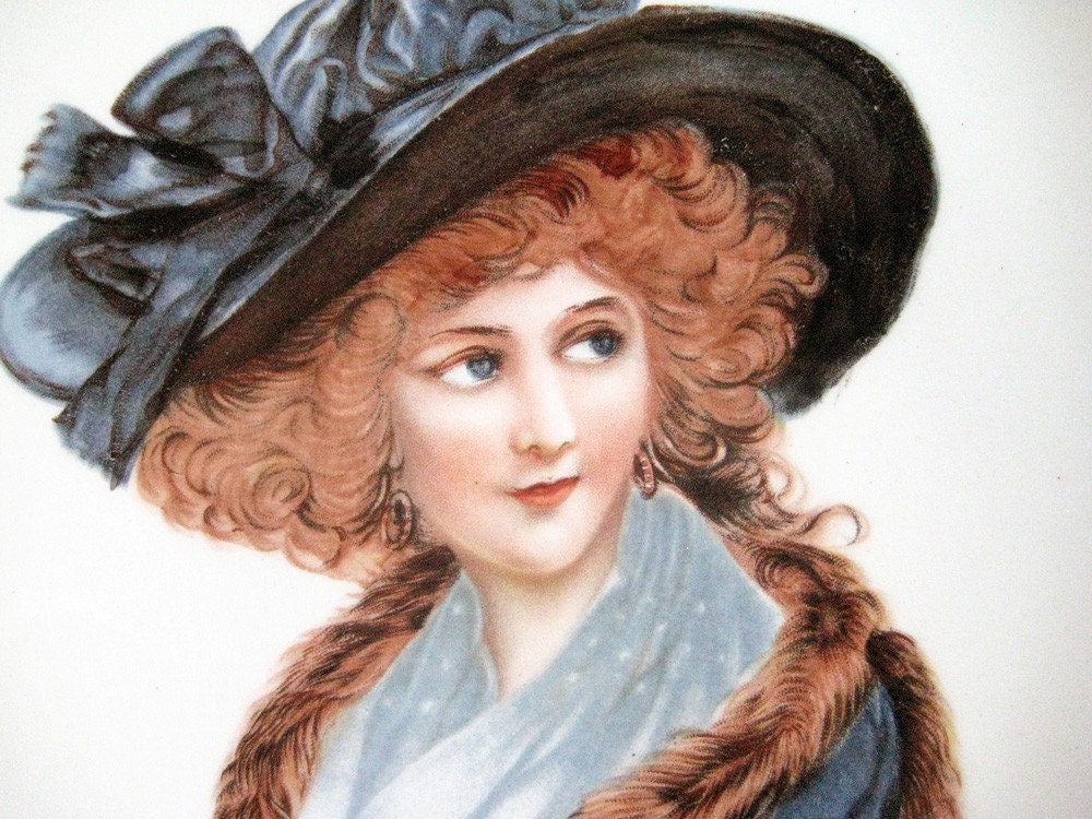 REDUCED Gibson Girl Style Vintage Decorative Wall Plaque
