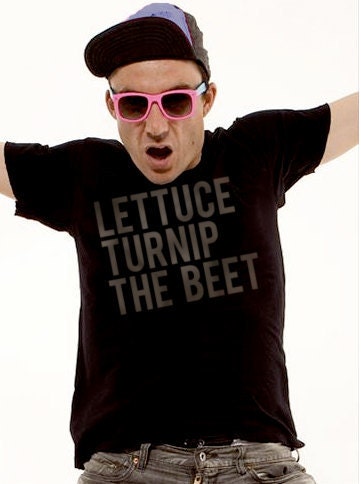lettuce turnip the beet - black cotton tshirt - men's S or M