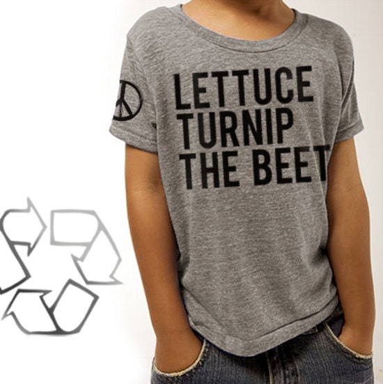 lettuce turnip the beet - eco-heather grey track shirt - baby and toddler sizes