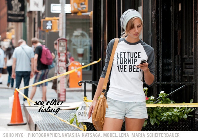 lettuce turnip the beet - heather grey track tee - men's size S, M, L, or XL