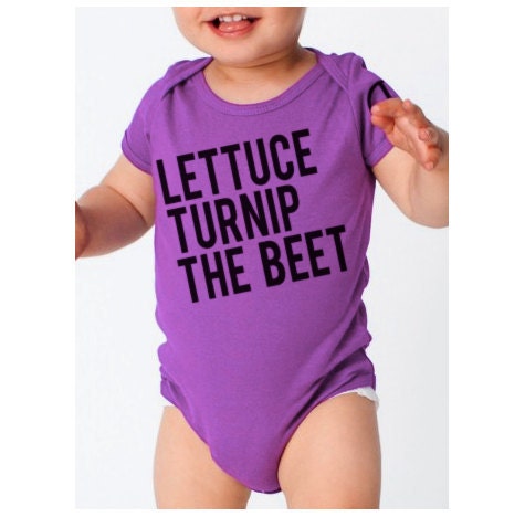 lettuce turnip the beet - organic cotton - bright purple bodysuit - eco-friendly
