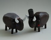buffalo bride and groom wedding cake toppers