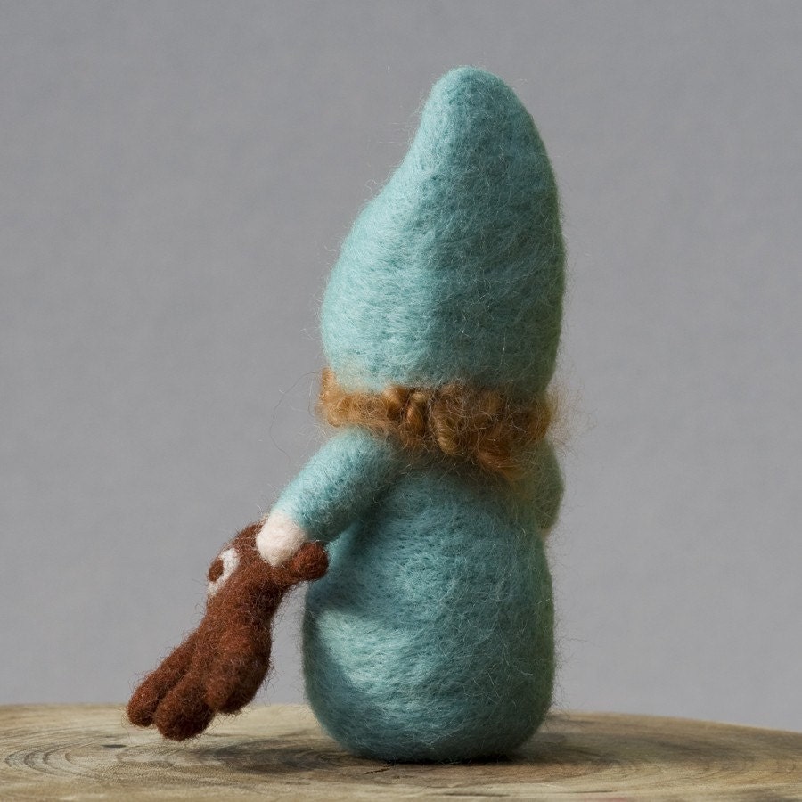 Needle Felted Art Child with Teddy by Julie Blanchette on Etsy