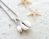 Sea Treasure Collection - Cowry Shell and Pearl Necklace - StaroftheEast