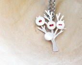 The Button Tree Necklace - Silver plated, mother of pearl buttons