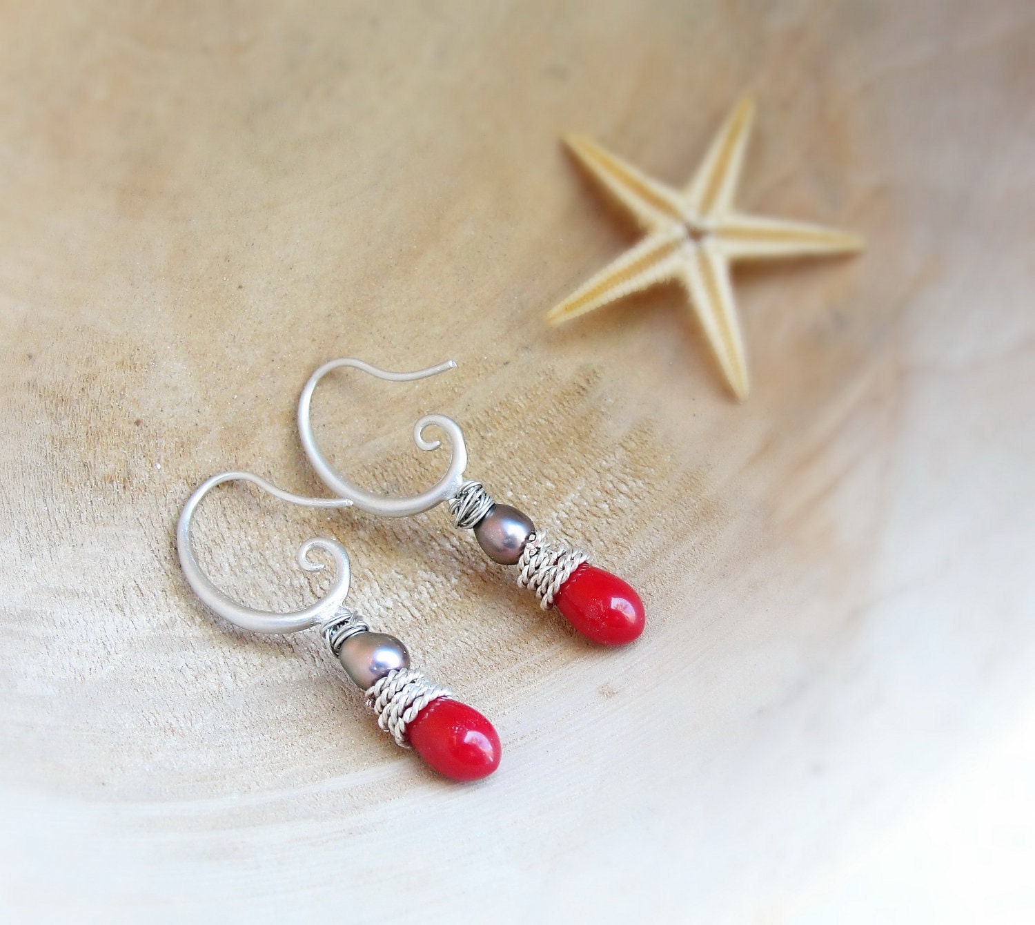 The Red Sea - Coral Earrings