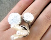 Sea Urchin Collection-The White Trio Ring