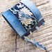 Vintage Embroidery Textile Cuff with Leather