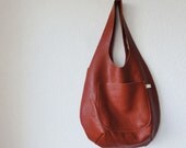 Large Leather Hobo Bag in Cow Leather - Made to Order
