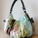 Modern Patchwork Pleated Bag with Italian Leather Handle - Le Jardin des Fleurs Series - One of A Kind
