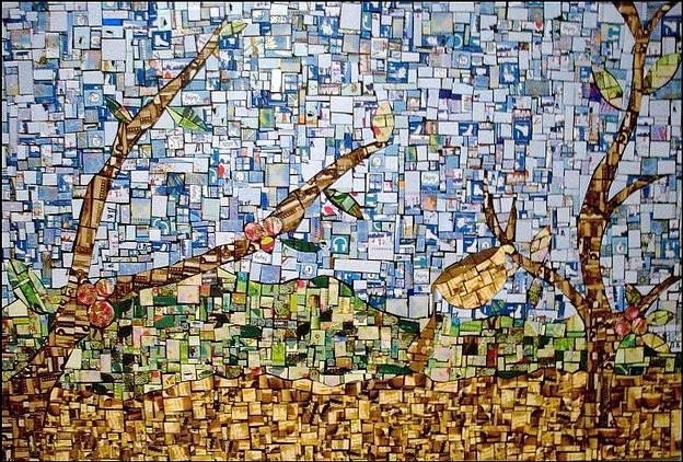 Custom Mosaics upcycled gift card art