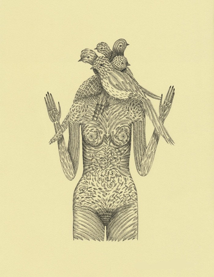 Print from my Original ink Drawing on Paper.