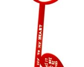 The Key To My Heart Knows It Will One Day Be Found, Orange Acrylic Key