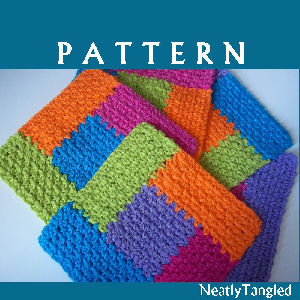 Crochet Pattern--Simply Square Log Cabin Dishcloth