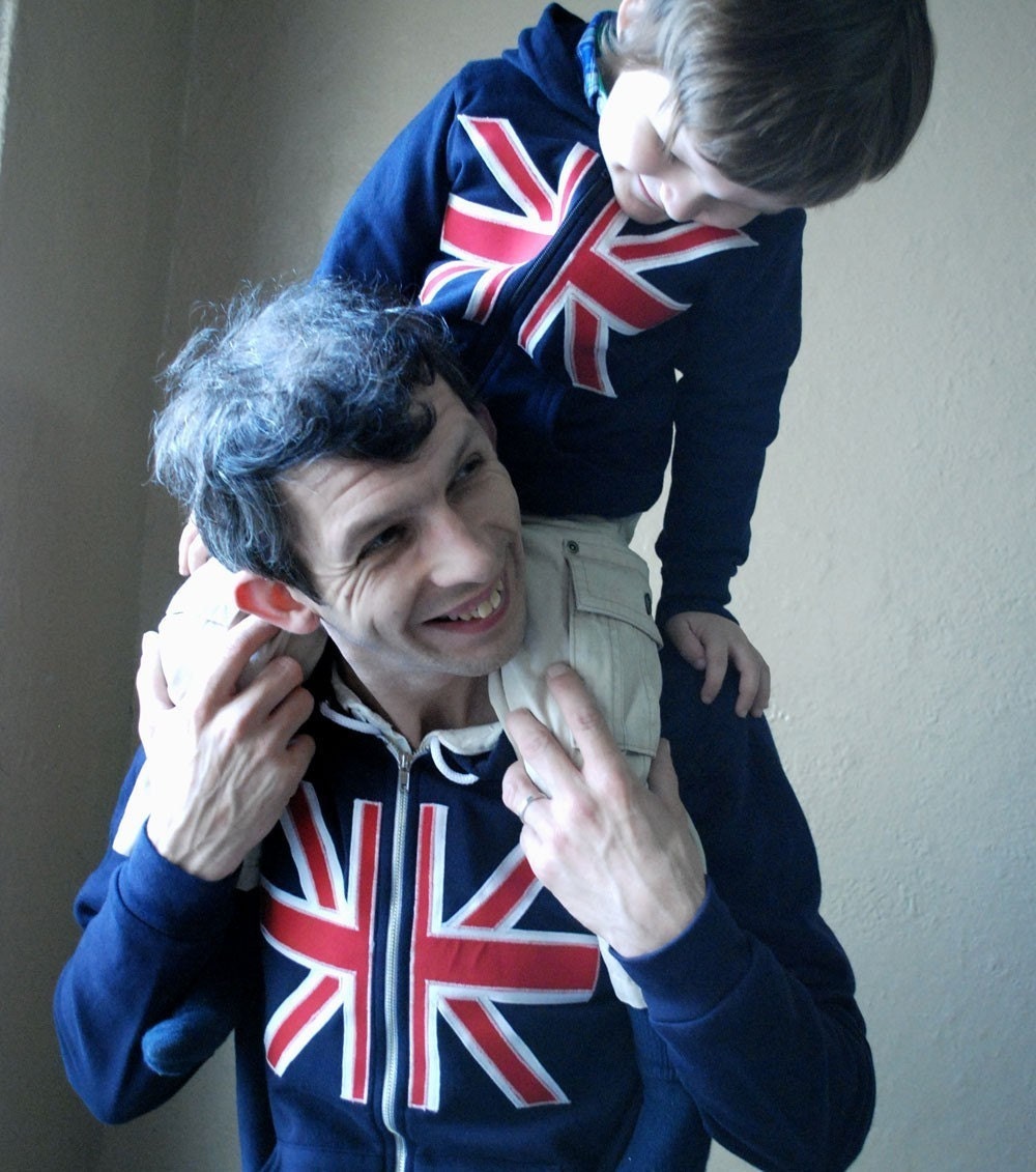SET OF 2 Fathers Day Hoody SALE Daddy union jack Hoodie Son or Daughter father day new dads