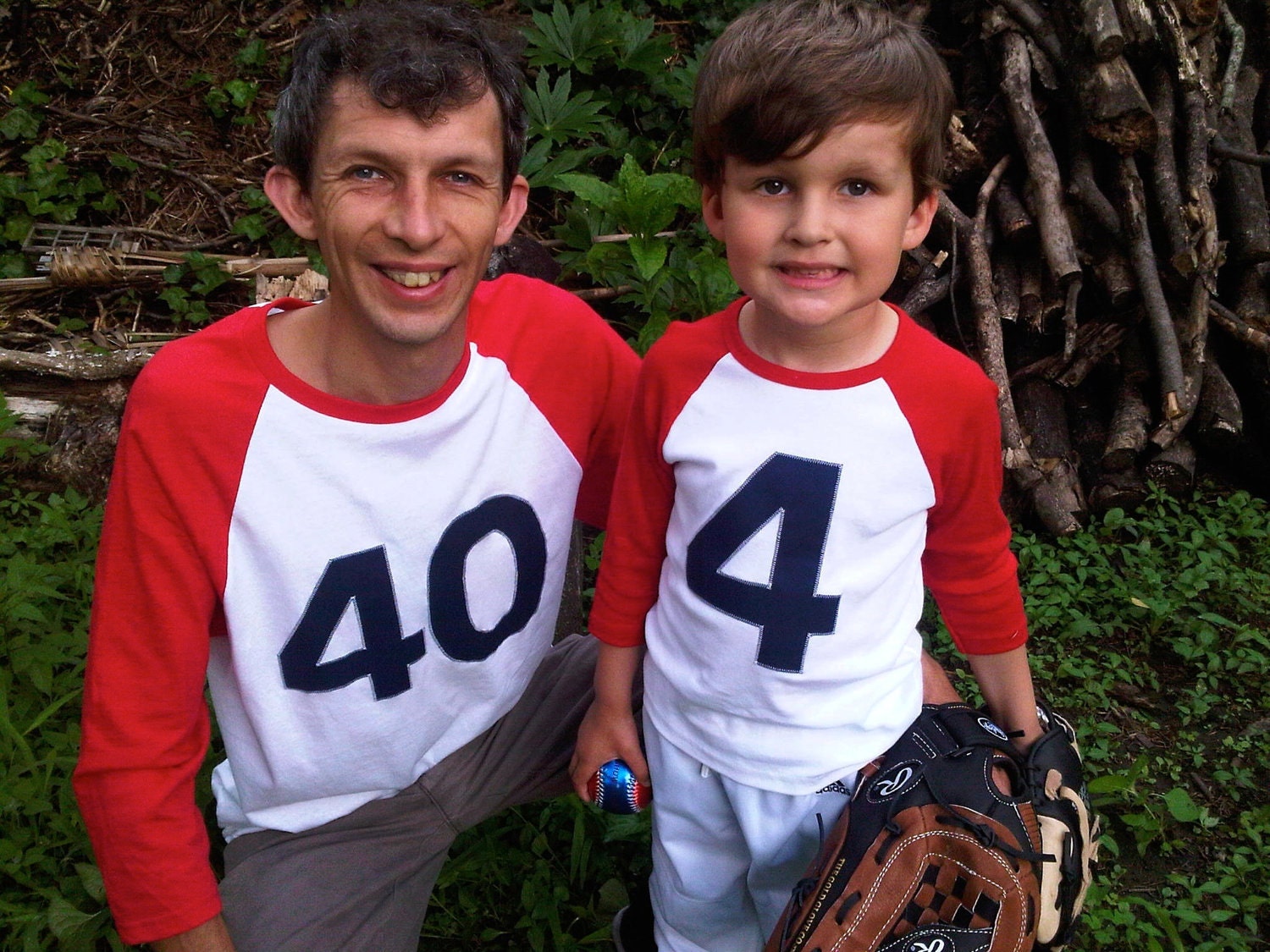 Father Son Set of 2 Baseball Birthday Shirt- Men/ Children Clothing Fathers Day
