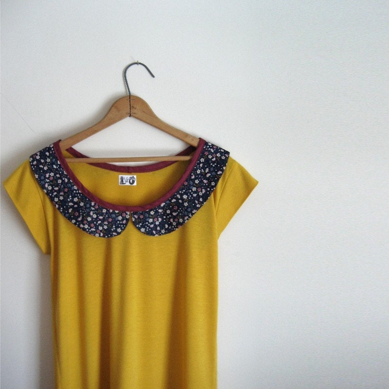 Aspen Yellow Dress- Peter Pan Collar