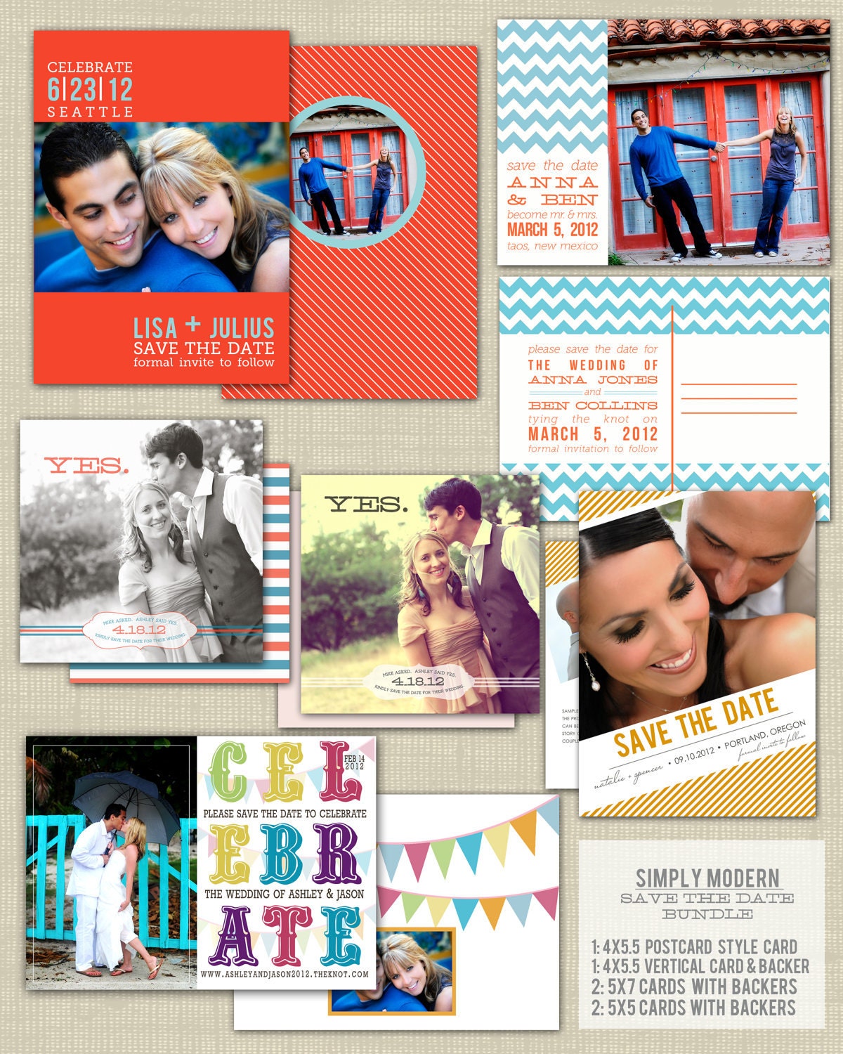photoshop card templates for photographers - Modern Save the Date Cards