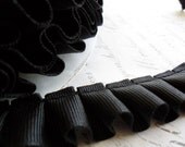 7/8 Black Box Pleated Grosgrain Ribbon Trim