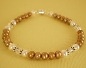 Bronze Pearl Bracelet - Sterling Magnetic Clasp