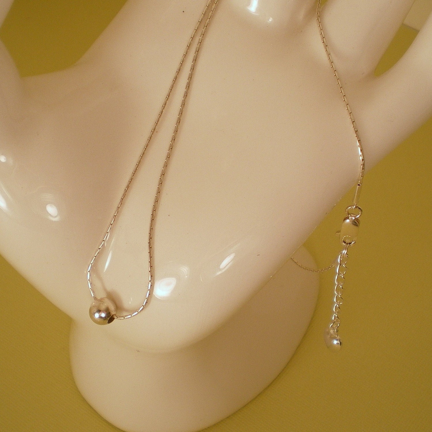 Simple Sterling Choker - Free Floating Sterling Ball
