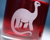 1 Dinosaur Lowball Glass - Brontosaurus