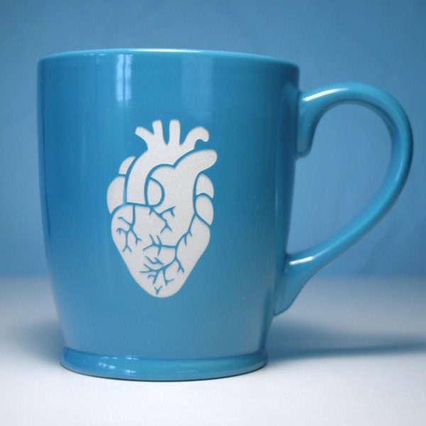 Anatomical Heart Mug - Sky Blue - anatomically correct coffee cup