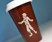 Zombie Travel Mug - insulated ceramic coffee cup w/ BPA-free lid