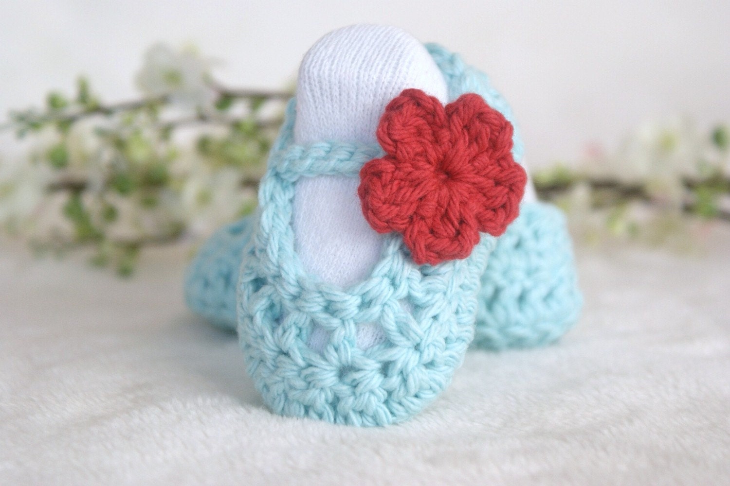 Baby Girl Shoes, Robins Egg Blue Mary Janes, Ballerina Baby Shoes, Baby Slippers 3 to 6 months