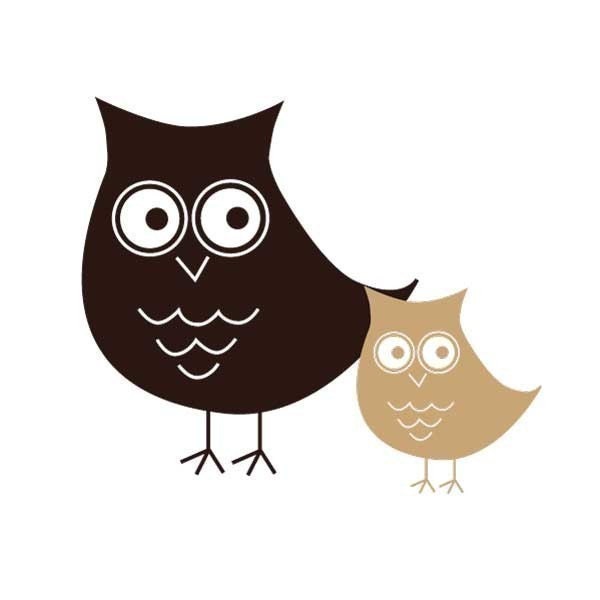 Owl vinyl decal Small Momma and Baby