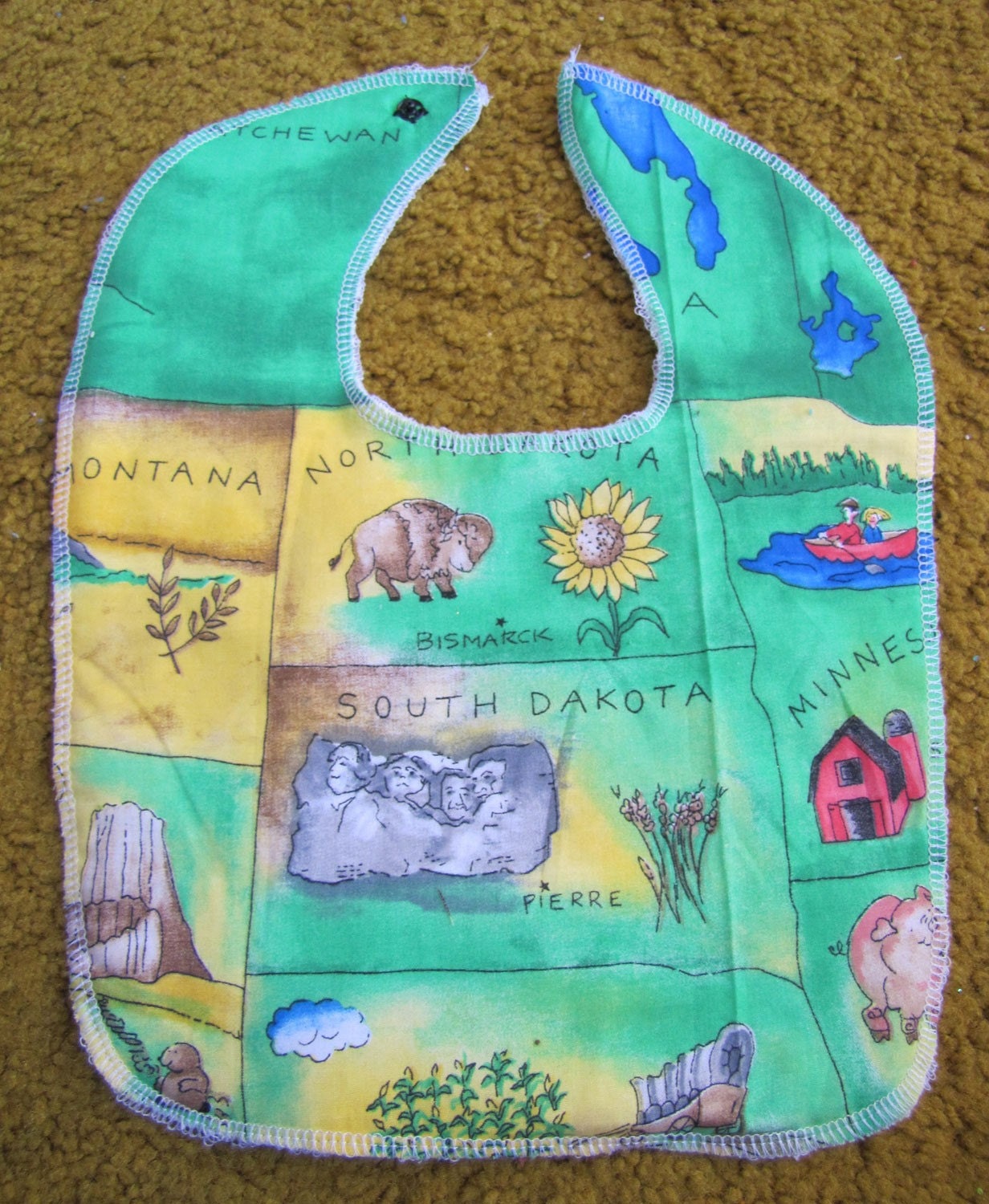 South Dakota Map Baby and Toddler Bib - Sale
