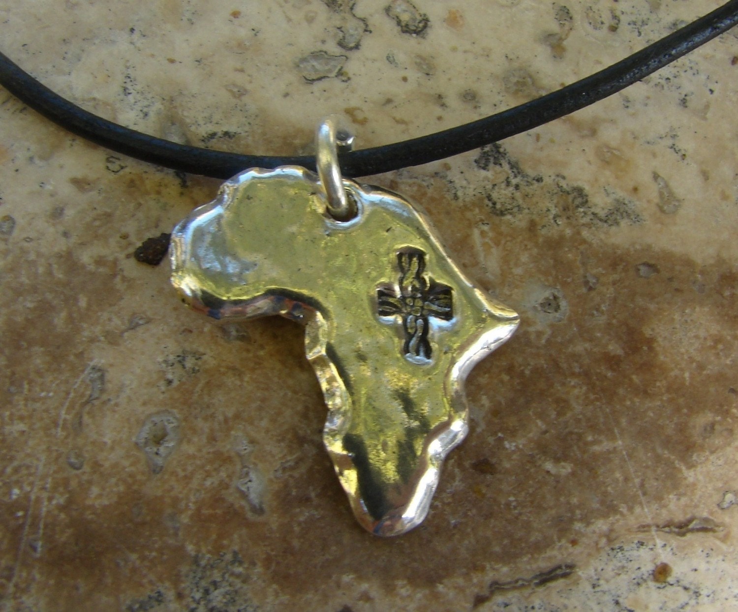 Africa Necklace-His Blessing for Africa on Leather necklace