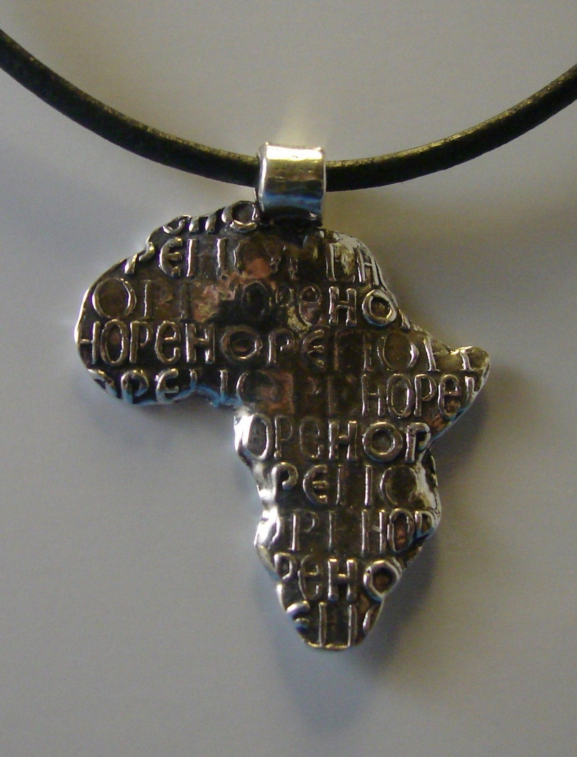 Africa-Hope for Children on Leather Necklace