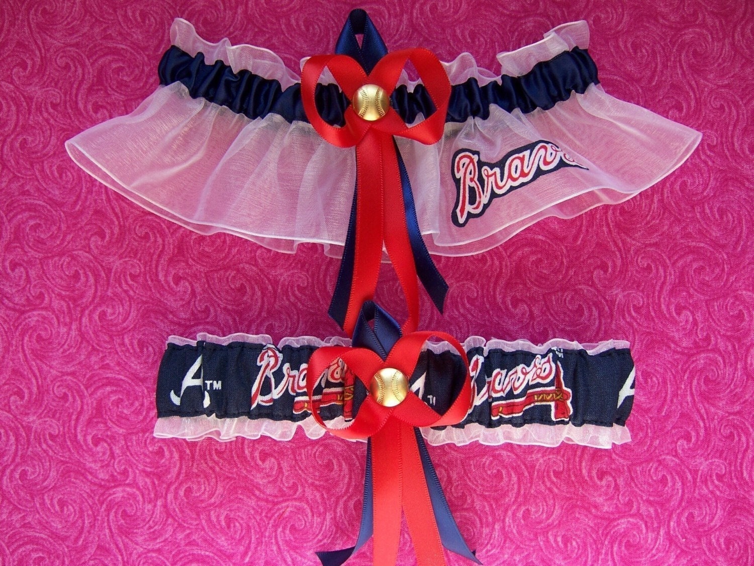 ATLANTA BRAVES Inspired Wedding Garter Set