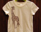 Organic Giraffe - Antique Block Printed Toddler Short Sleeve T-Shirt (Select Size)