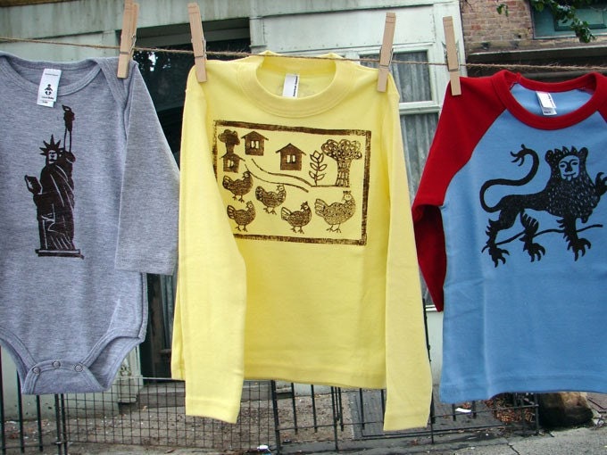 Yellow Chickens - Kids Baby Rib Long Sleeve T