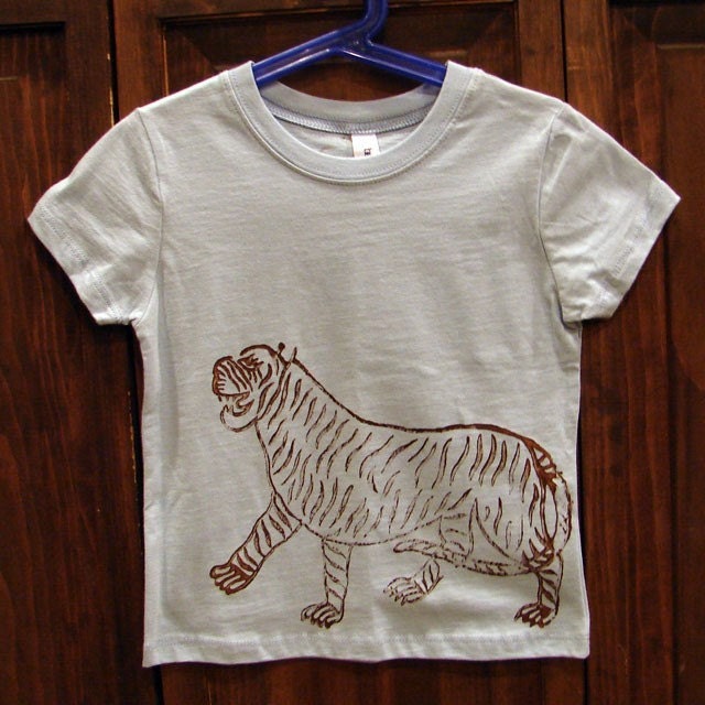 Blue Tiger - Antique Block Printed Toddler Short Sleeve T-Shirt (Select Size)