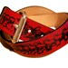 Vertebrae Spine Leather Belt - handmade belt screen printed with bones design