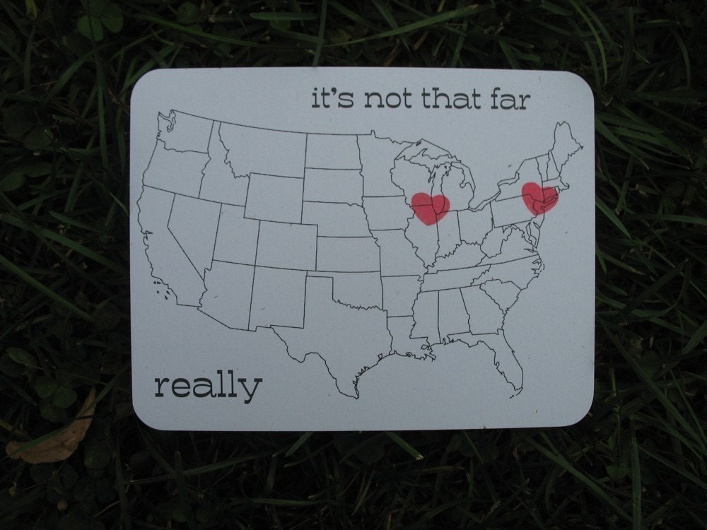 10 'it's not that far really' custom postcards