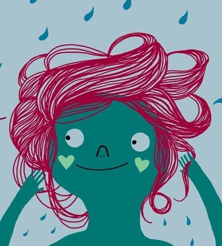 Wash That Man Right OUT Of Your Hair - 8x8 Digital Illustration Print