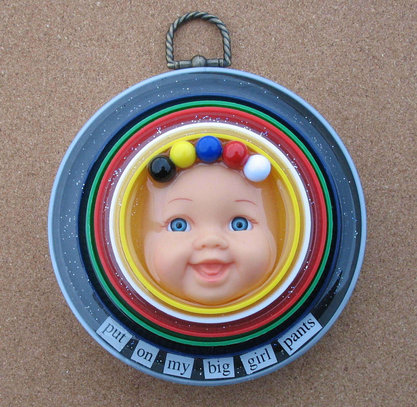 Put On My Big Girl Pants - upcycled doll assemblage