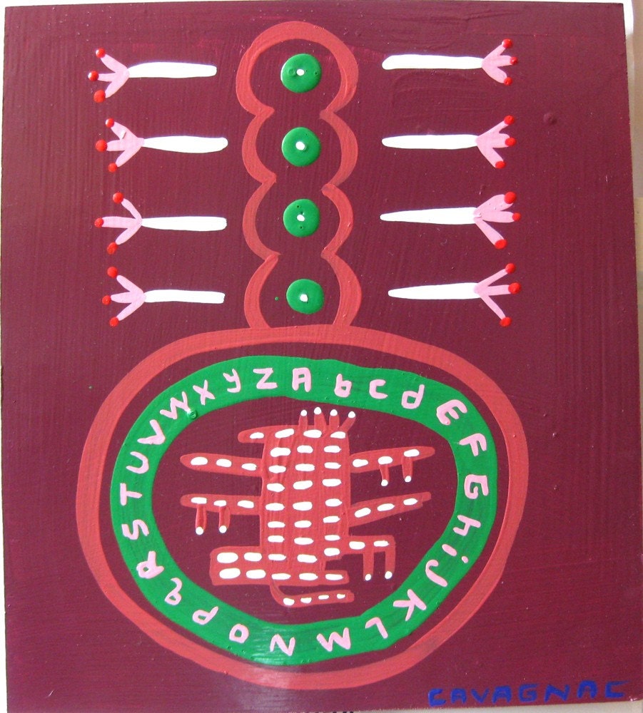 Alphabetical Aztechnical / original painting / 3474