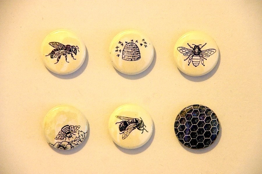 Bee pinback buttons badges