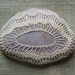 Crocheted Lace Stone, with Tiny Stitches, Beige, with Pinkish Gray Stone, Handmade