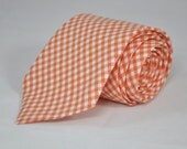Me and Matilda Everyday Necktie Medium Check Orange Gingham