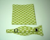 Mens Freestyle Bow Tie in Lime Green Dots