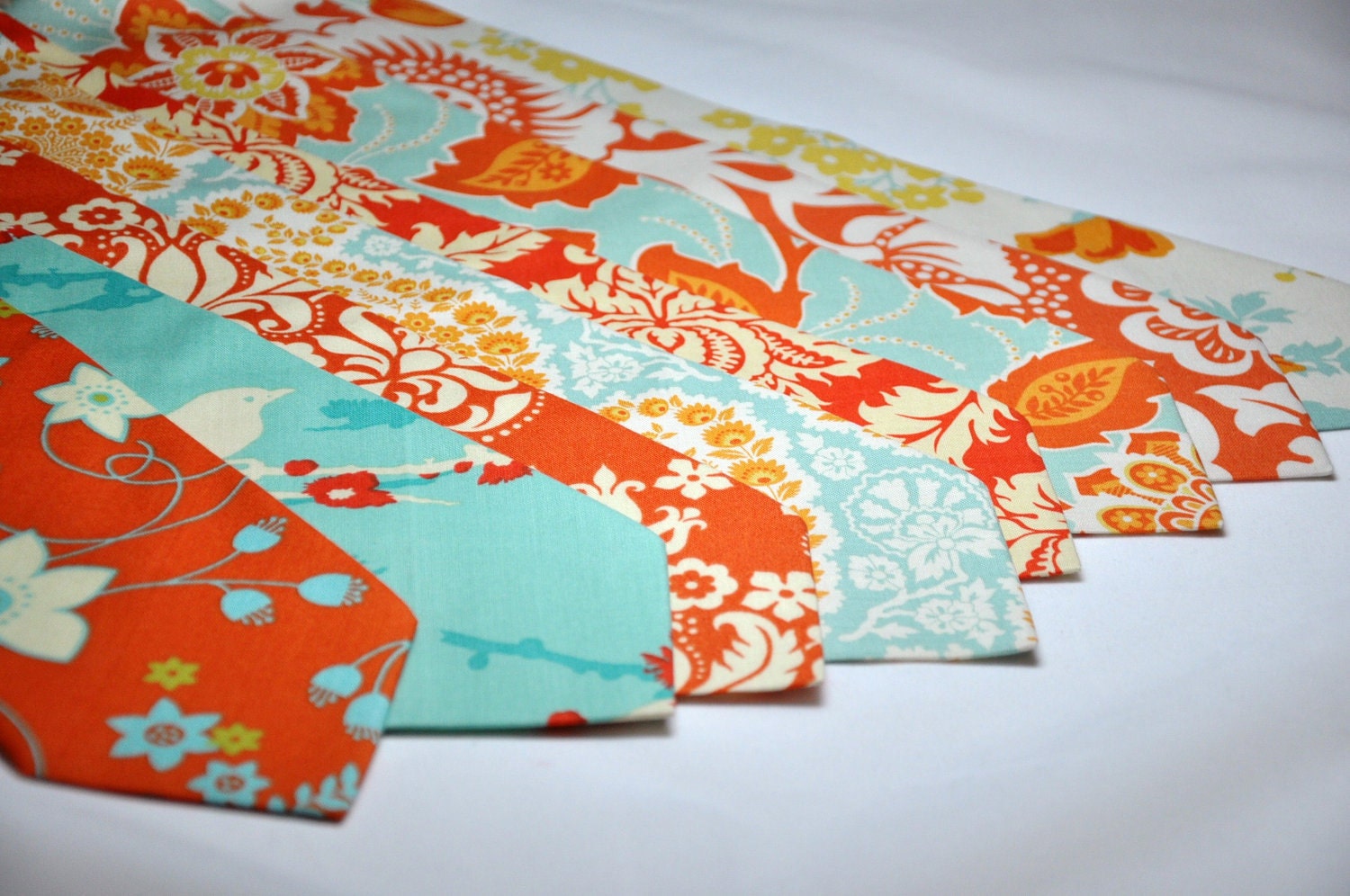 Orange and Blue Neckties for your Wedding Party