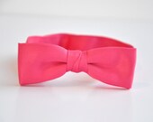 Hot Pink Bowtie - Satin Boys Bow Tie - Lots of Colors Available - MeandMatilda